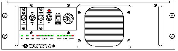 P/N: ETI0001-2250 Rugged MilSpec UPS Standard Front Panel Layout NSN: 6130-01-530-3056